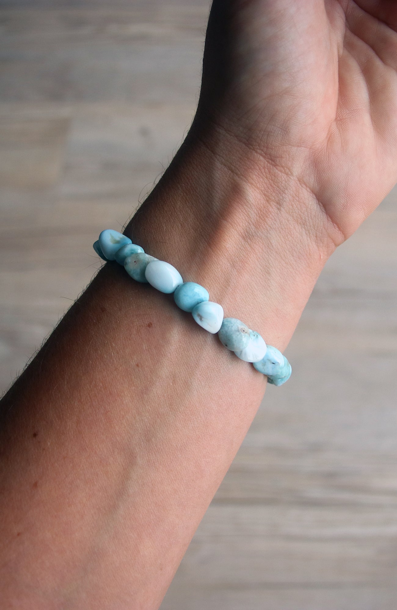 Larimar Nugget Bead 8-10mm Bracelet 443
